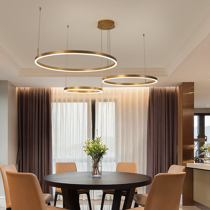 Lustre LED Redondo Moderno para Sala e Restaurante - Design Criativo
