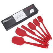 Detalhe das 6 espátulas silicone diferentes tamanhos decoração bolo confeitaria