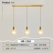 Lustre Pendente 3 Lâmpadas Cristal e Cobre Luxo Moderno