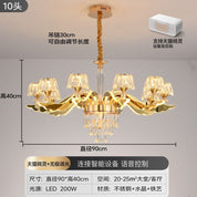 Lustre de Cristal elegante acabamento cromado luxuoso
