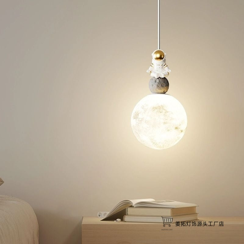 Luminária Astronauta Lua Infantil Decorativa Quarto Cream Style