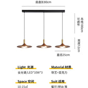 Lustre medieval retrô 3 lâmpadas wabi-sabi com estrutura em ferro envelhecido