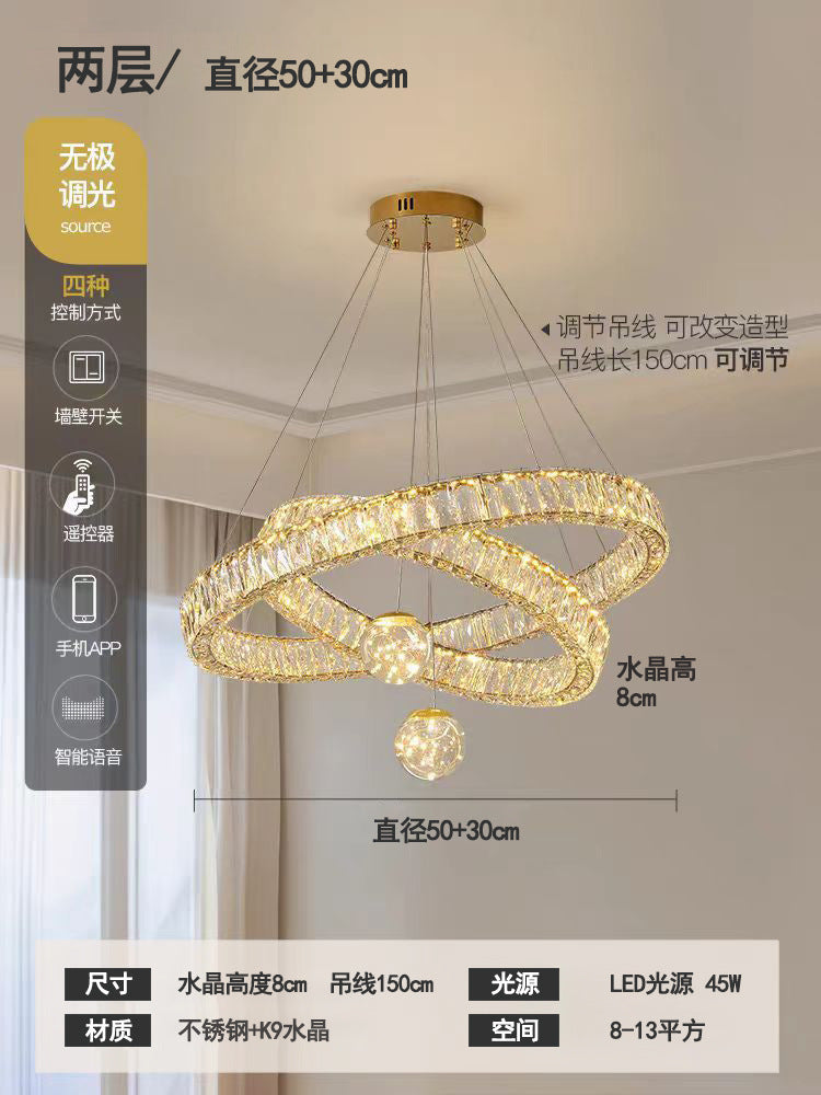 Lustre Cristal Duplo Pé Direito Alto Escada Hall Luxo Estrelas