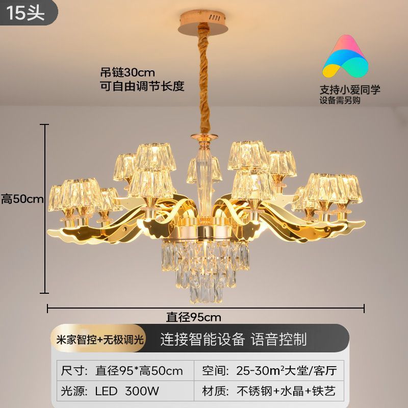 Acabamento premium Lustre Cristal Luxo Acessível detalhe