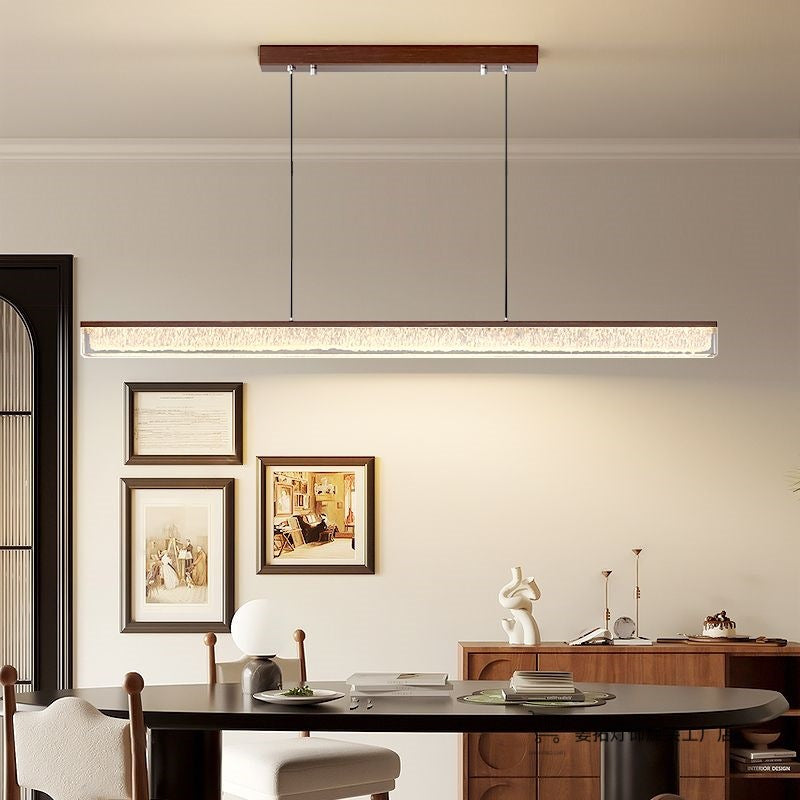 Lustre Linear Retrô para Mesa de Jantar - Estilo Wabi-Sabi