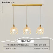Lustre Pendente 3 Lâmpadas Cristal e Cobre Luxo Moderno