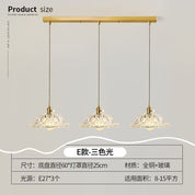 Lustre Pendente 3 Lâmpadas Cristal e Cobre Luxo Moderno