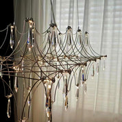 Acabamento e material do Lustre Pendente Cristal Gypsophila estilo nórdico