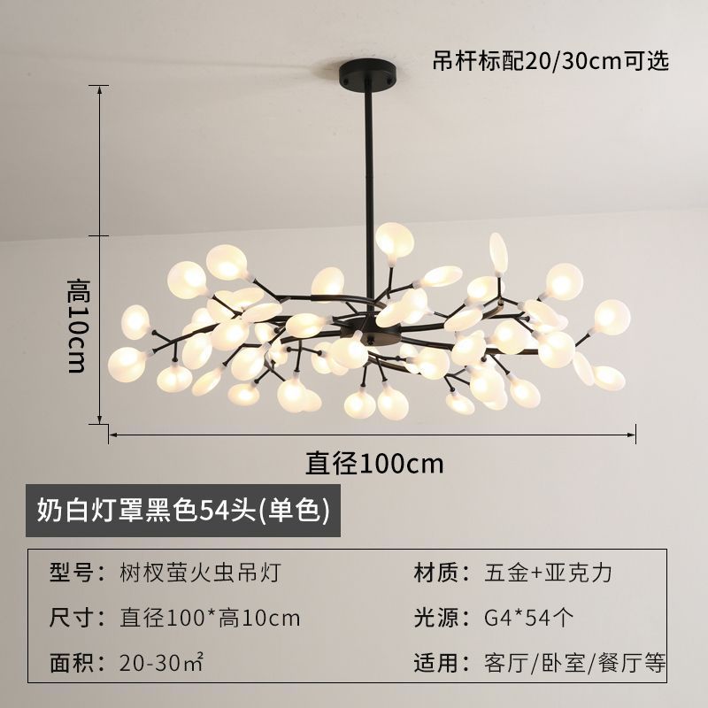 Lustre Pendente Firefly Moderno Galhos LED Dourado para Sala