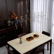 Lustre Pendente Cristal Gypsophila Design Nórdico instalado em sala de estar moderna