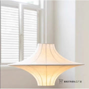 Luminária pendente redonda Wabi-Sabi Disco Seda estilo zen minimalista