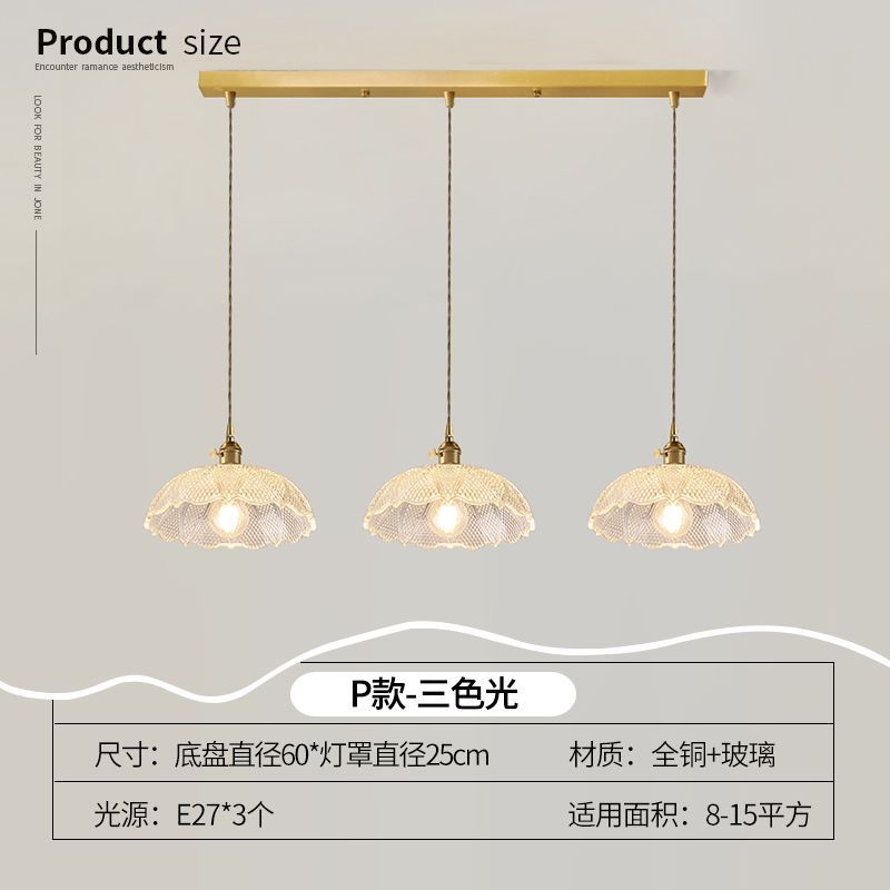 Lustre Pendente 3 Lâmpadas Cristal e Cobre Luxo Moderno