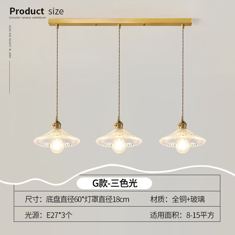 Lustre Pendente 3 Lâmpadas Cristal e Cobre Luxo Moderno