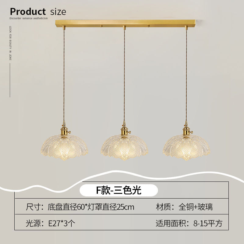 Lustre Pendente 3 Lâmpadas Cristal e Cobre Luxo Moderno