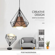 Luminária de teto nórdica moderna em metal preto para corredor e varanda