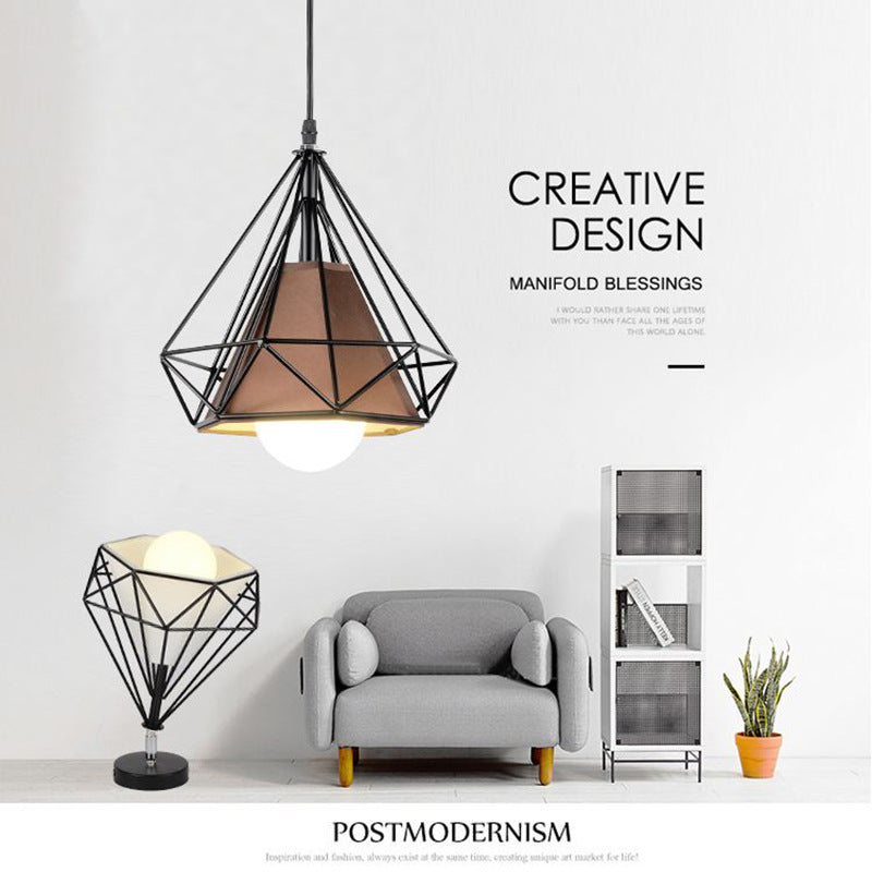 Luminária de teto nórdica moderna em metal preto para corredor e varanda