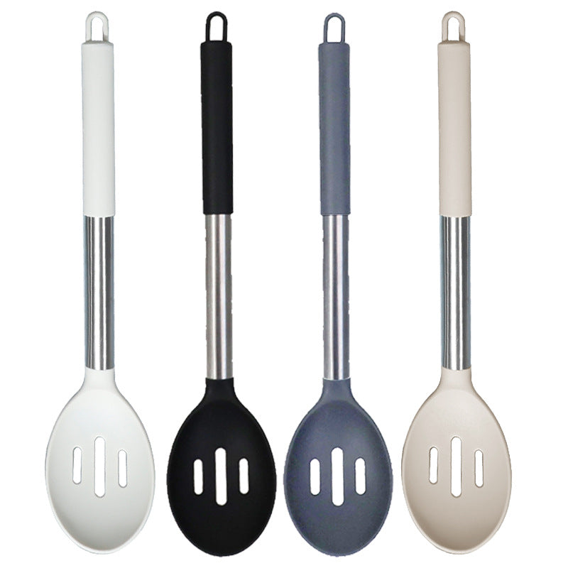 Colher de pau silicone antiaderente para mexer alimentos