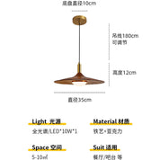 Lustre retrô 3 lâmpadas wabi-sabi vista superior com acabamento rústico