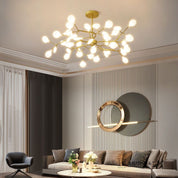 Lustre Pendente Firefly Moderno Galhos LED Dourado para Sala
