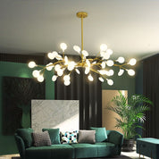 Lustre Pendente Firefly Moderno Galhos LED Dourado para Sala