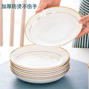 Prato porcelana Jingdezhen branco 20cm raso padrão