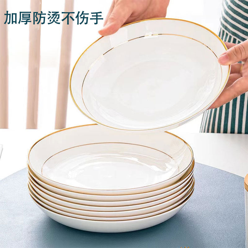 Prato porcelana Jingdezhen branco 20cm raso padrão