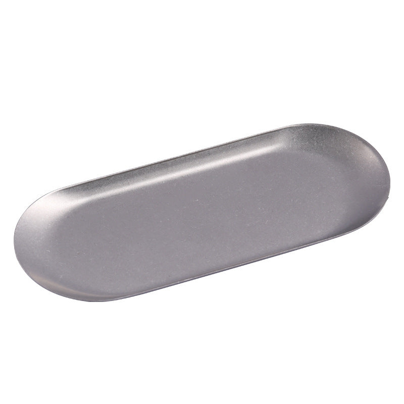 Bandeja oval dourada inox vintage europeu para servir decoração