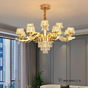 Lustre de cristal com estrutura pós-moderna para sala de estar