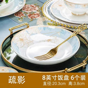 Prato porcelana Jingdezhen branco raso 20 centímetros