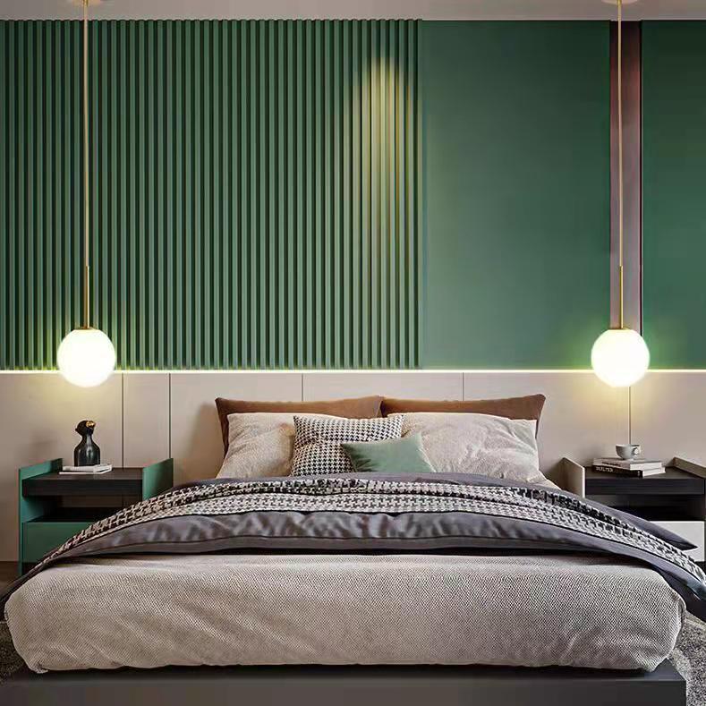 Detalhes pendente minimalista esfera vidro frosted branco