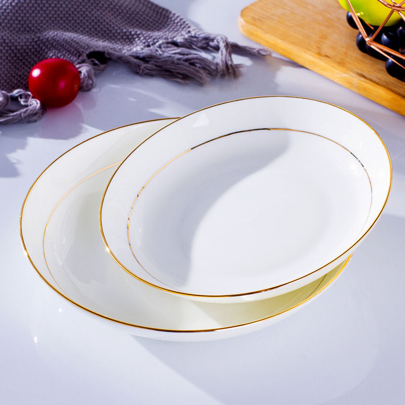 Vista superior prato porcelana Jingdezhen 8 polegadas decorativo