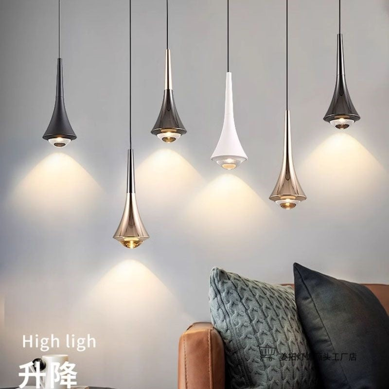 Pendente ajustável minimalista preto para sala e quarto com design moderno