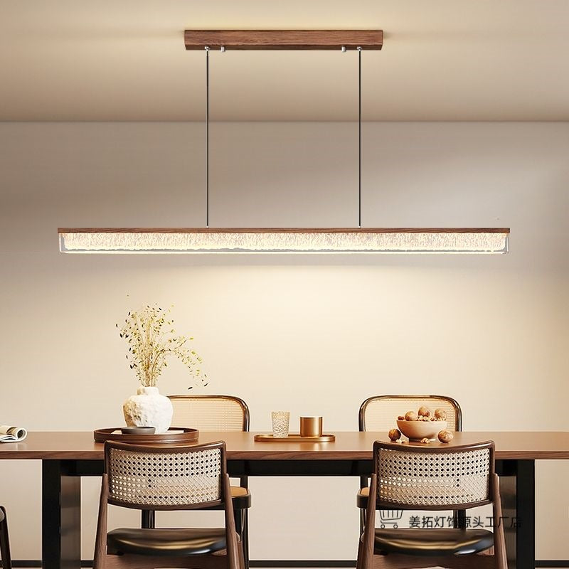 Lustre Linear Retrô para Mesa de Jantar - Estilo Wabi-Sabi
