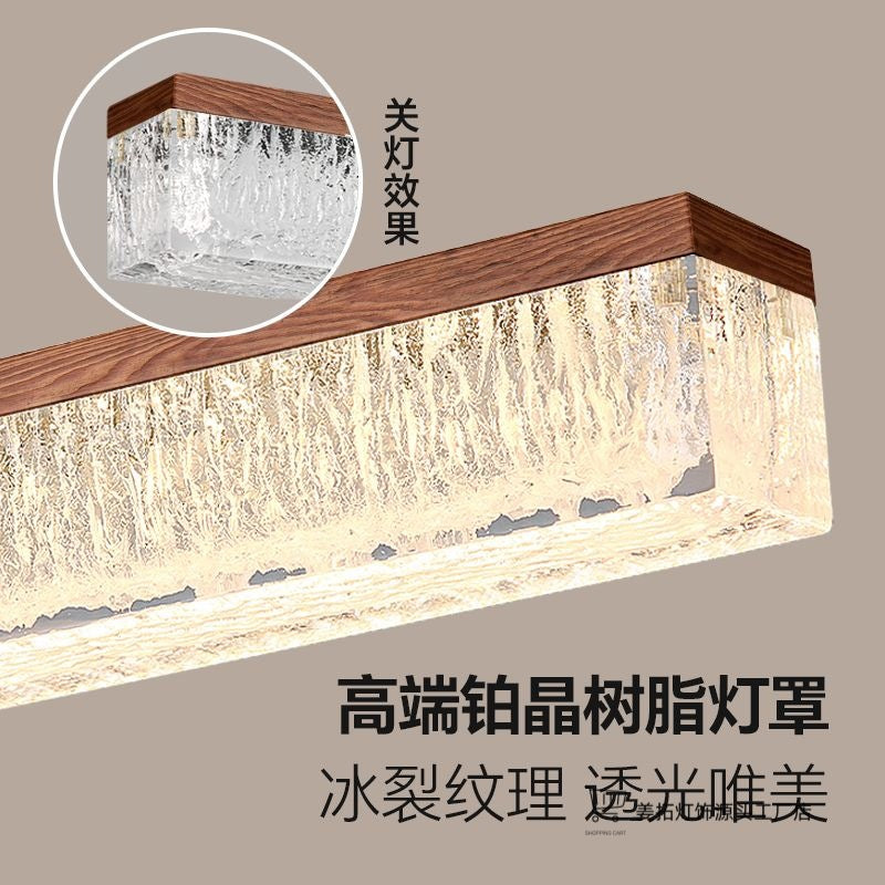 Lustre Linear Retrô para Mesa de Jantar - Estilo Wabi-Sabi