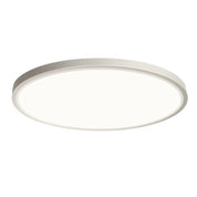 Luminária LED redonda com proteção para olhos vista frontal