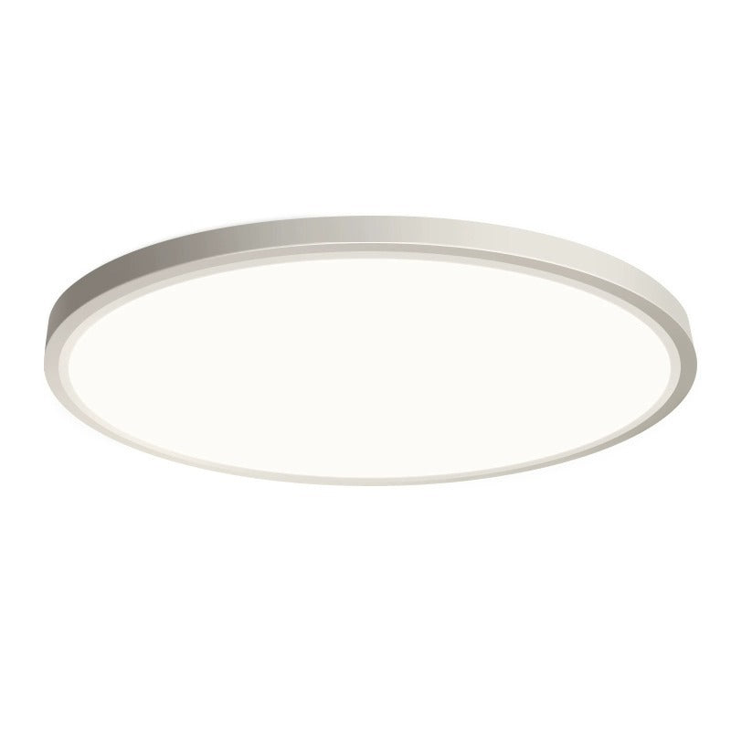 Luminária LED redonda com proteção para olhos vista frontal