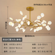 Lustre Pendente Firefly Moderno Galhos LED Dourado para Sala