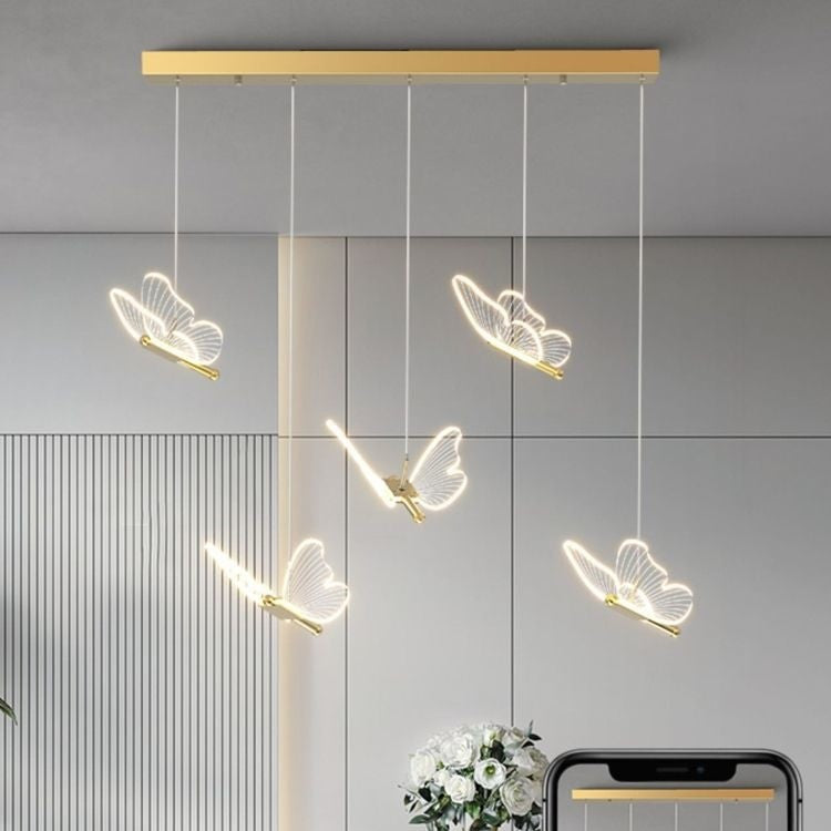 Lustre Borboletas Moderno Nordic - Luminária Pendente Decorativa