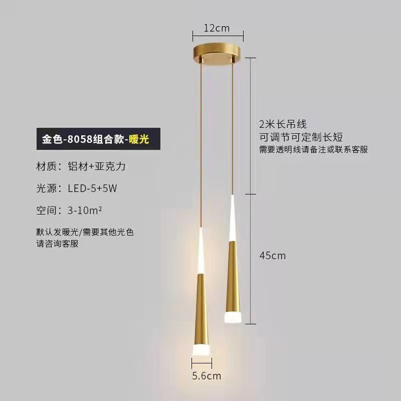 Lustre Pendente Cabeceira Moderno com Luz Quente Luxuoso