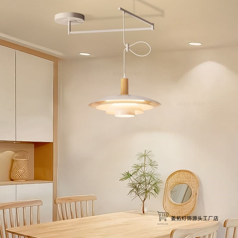 Lustre pendente UFO nórdico moderno design dinâmica cromado