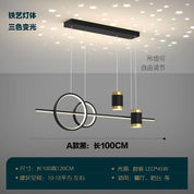 Lustre Pendente Anel Estrelas LED Moderno Preto Diamante