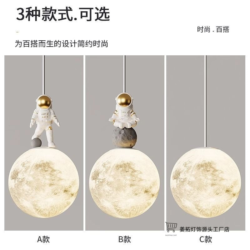 Luminária Astronauta Lua Infantil Decorativa Quarto Cream Style