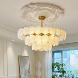 Lustre de Cristal com Pérolas e Conchas Estilo Francês