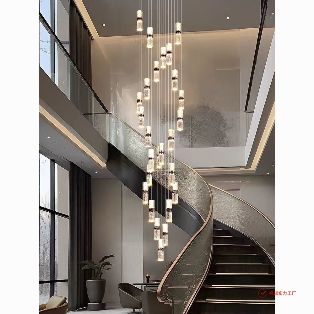 Lustre para escada duplex - instalação em pé direito alto loft