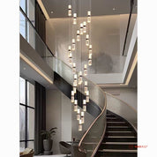Lustre para escada duplex - instalação em pé direito alto loft