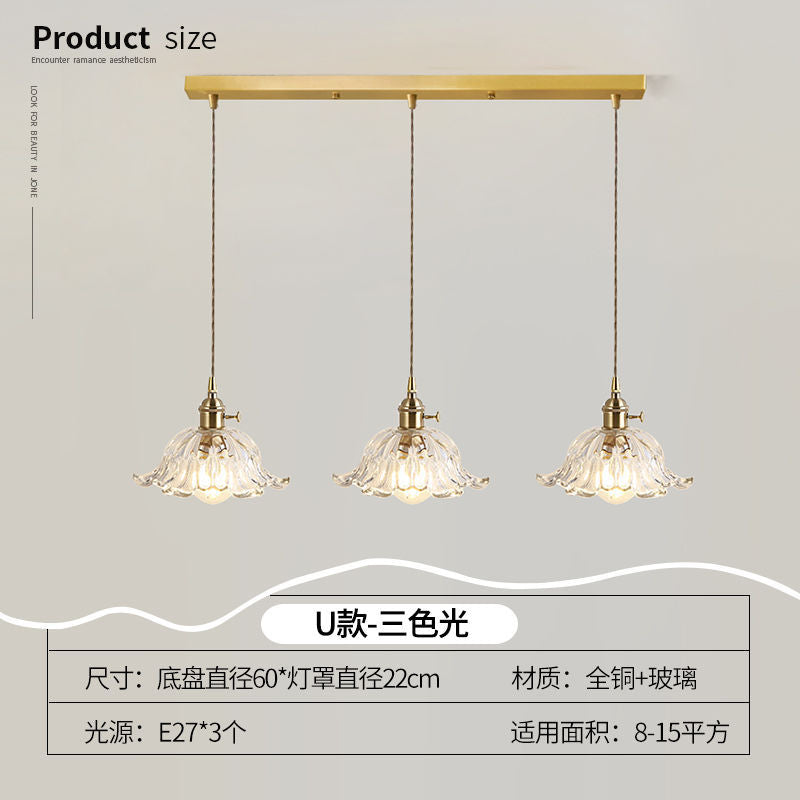 Lustre Pendente 3 Lâmpadas Cristal e Cobre Luxo Moderno