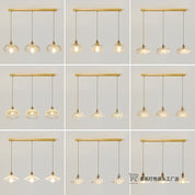 Lustre Pendente 3 Lâmpadas Cristal e Cobre Luxo Moderno