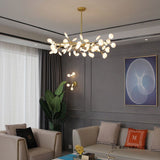 Lustre Pendente Firefly Moderno Galhos LED Dourado para Sala