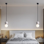 Pendente nórdico minimalista cimento para quarto infantil com luz LED