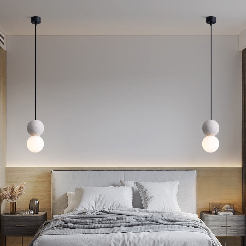 Pendente nórdico minimalista cimento para quarto infantil com luz LED